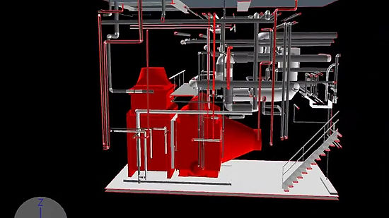 Laser Scanned, Existing Condition As-Built, Coordinated Boiler Replacement, Rigging and Installation